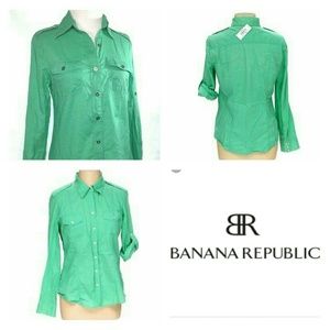 Banana Republic Roll Tab Long Sleeve Button Down